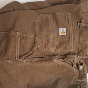 SOLD----Carhartt Men's Flame Resistant Washed Duck Work Dungarees Brown